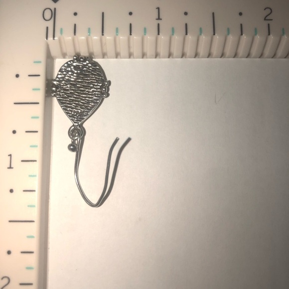 VTG Sterling & Mother of Pearl Shepherds Hook Dangle Earrings 1.6” - Picture 6 of 6